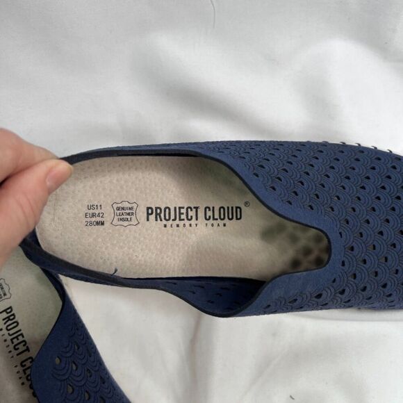 Project Cloud Blue Perforated Slip On Memory Foam Comfort Shoe Size 11 - Picture 8 of 9